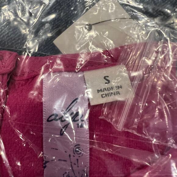 NWT Francesca's Alya Fuchsia Pink Scallop Sleeves Front Tie Tank Top - SIZE S - Picture 7 of 9